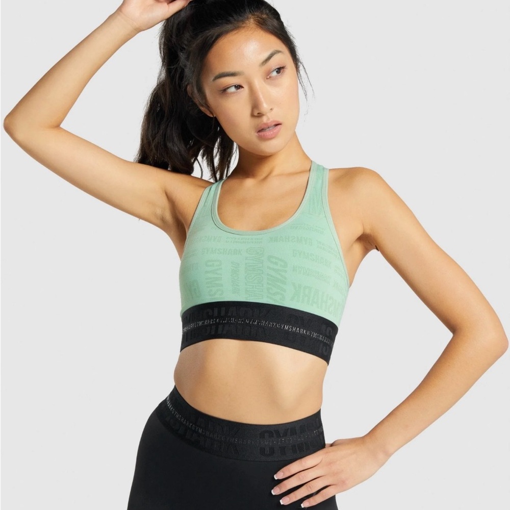 Gymshark Intimates Green and Black Sports Bra